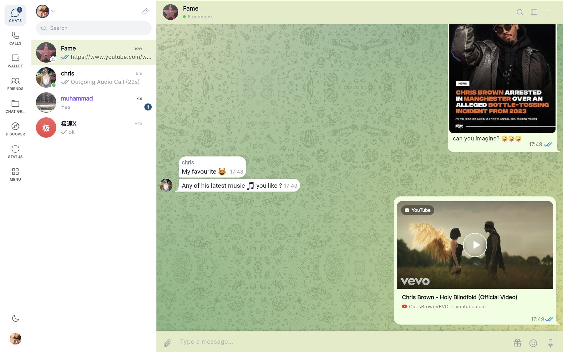 KeepBerry desktop app showing a group chat