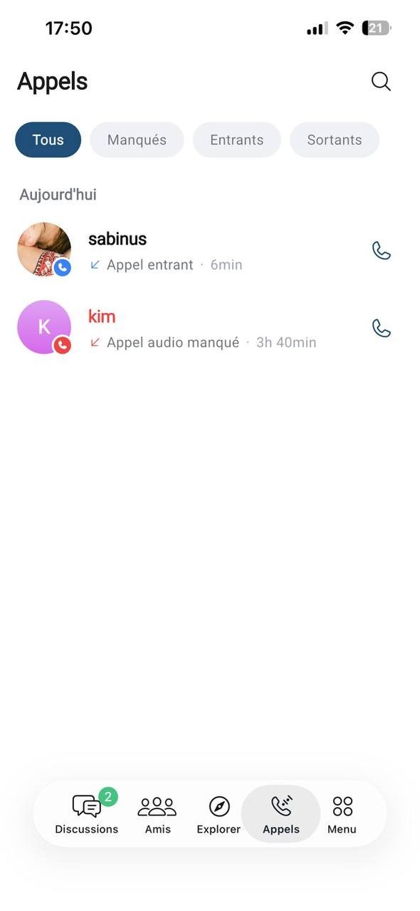 Call history on iPhone