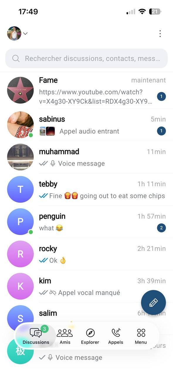 KeepBerry chats list on iPhone