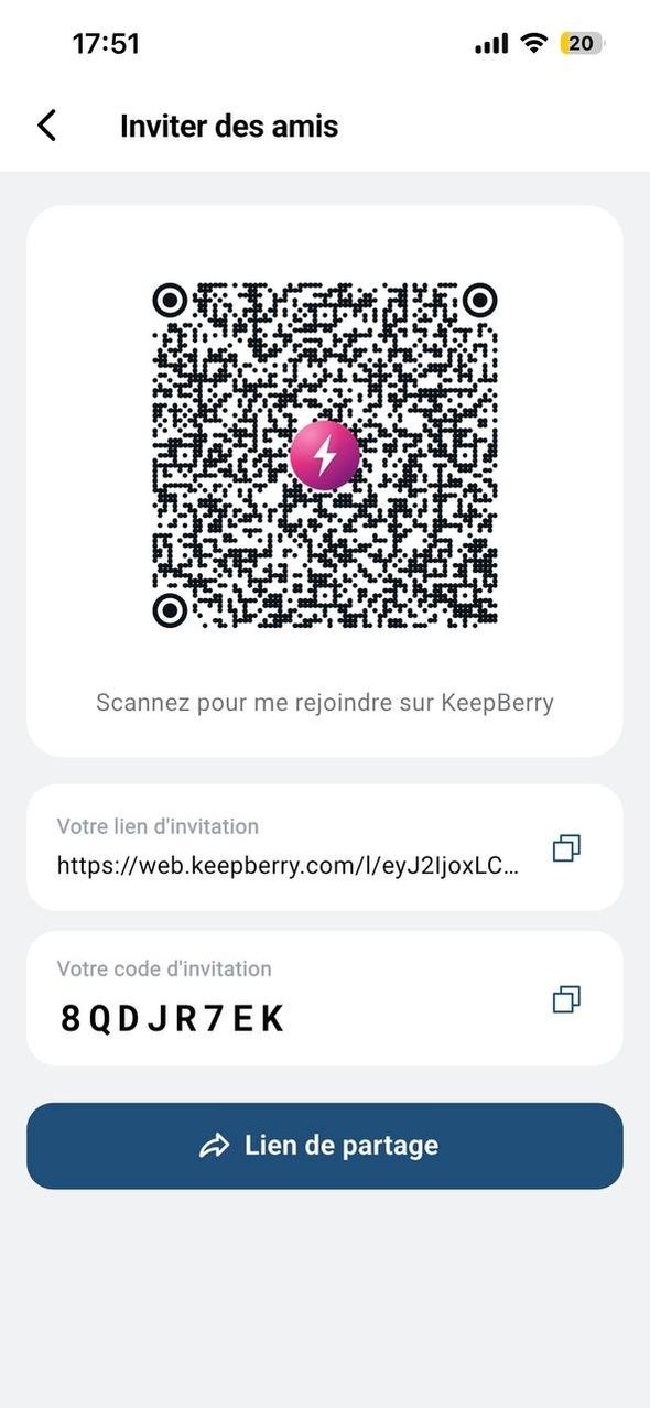 Invite friends with a QR code