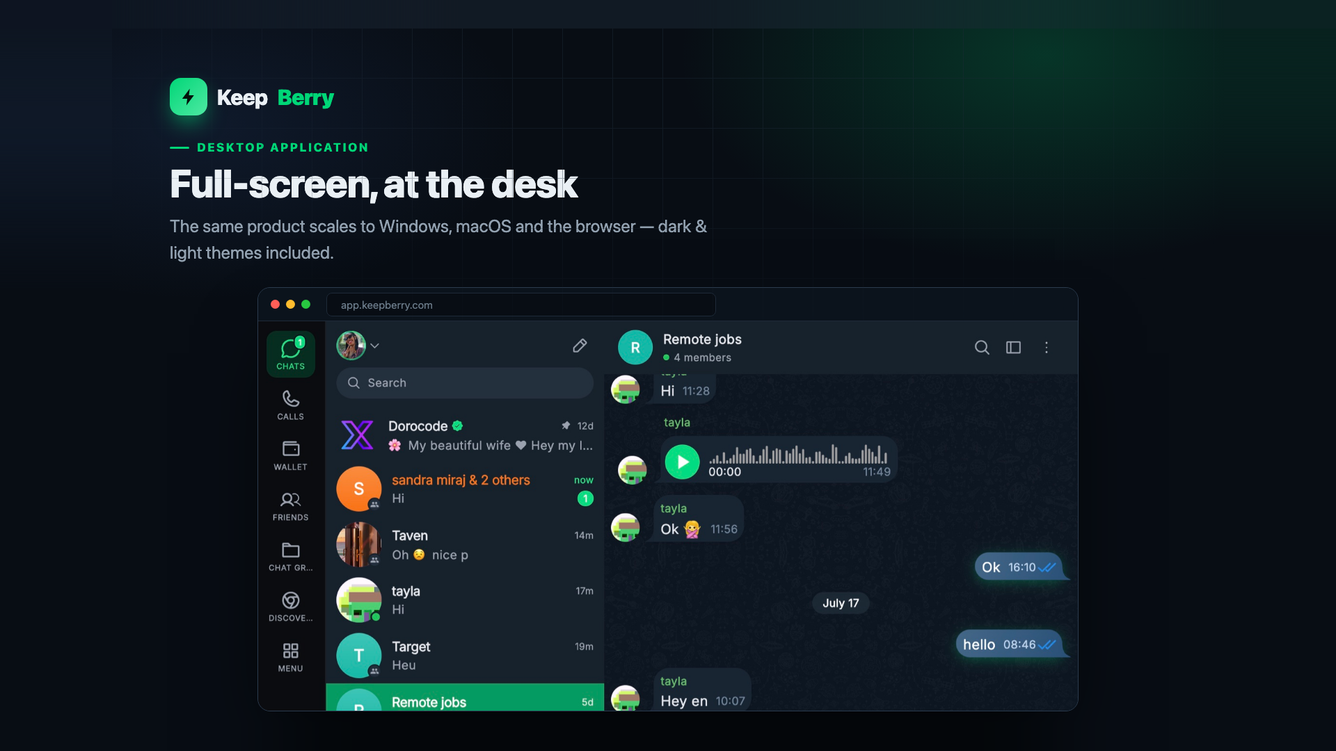 KeepBerry desktop application